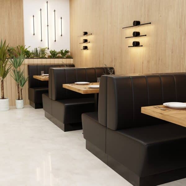 Horeca bank Amsterdam | gladde rugleuning | 120 cm breed | zwart | bistrobank | restaurantbank - Afbeelding 5