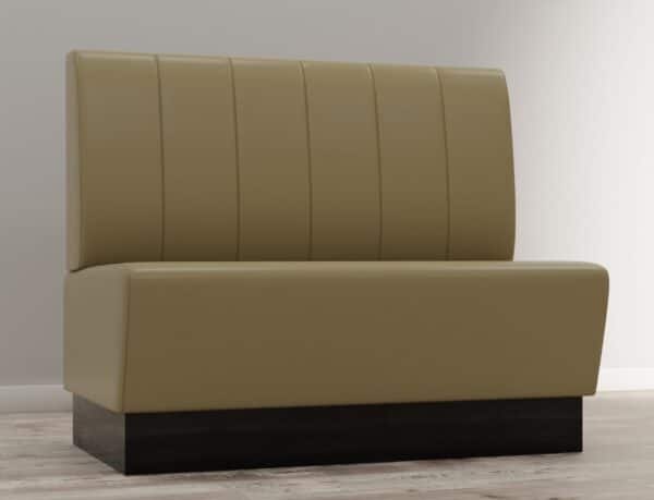 Horeca bank Amsterdam | 120 cm breed | kunstleer taupe | verticale quilting | gastro eetbank - Afbeelding 2