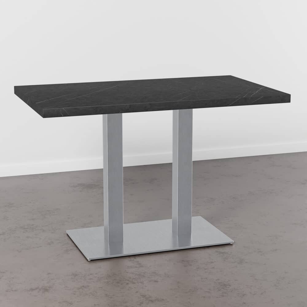 Horecatafel 120x70cm | D4878VL Donker marmer | Onderstel van roestvrij staal