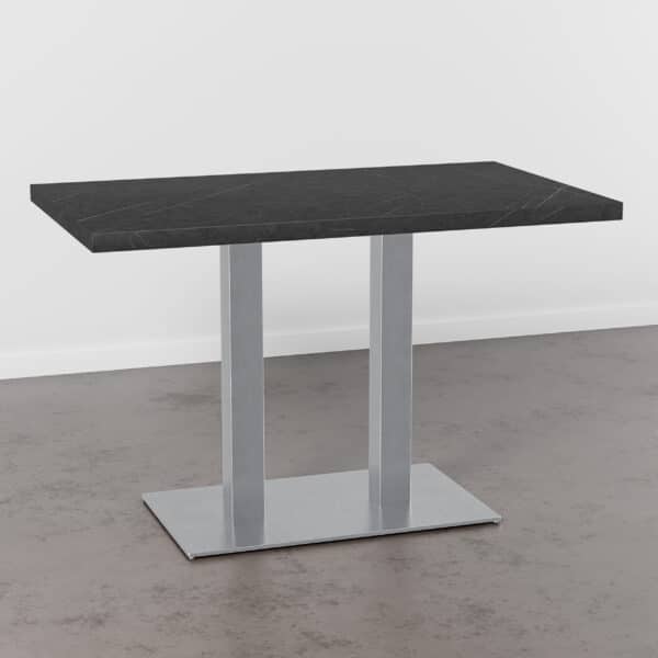 Horecatafel 120x70cm | D4878VL Donker marmer | Onderstel van roestvrij staal