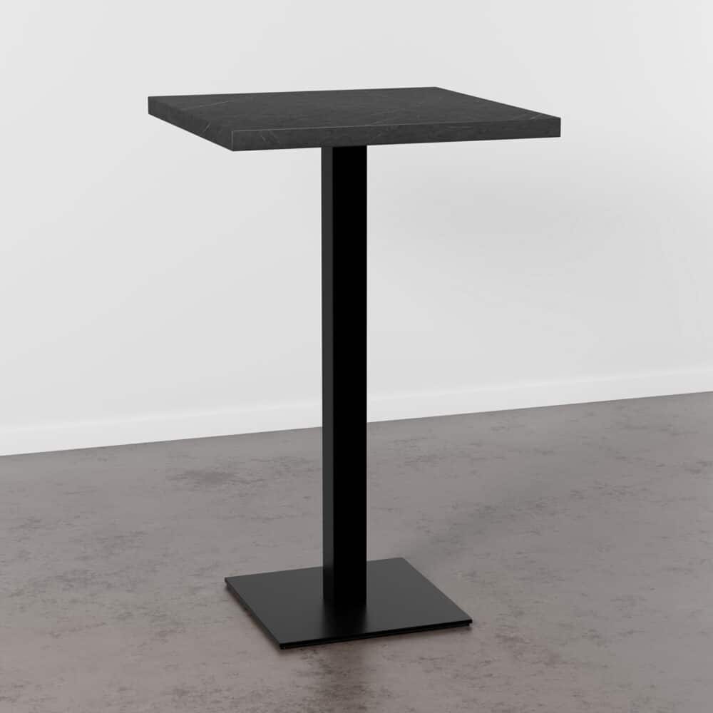 Horeca bartafel 70x70 cm | D4878 LV marmer donker | gietijzeren onderstel