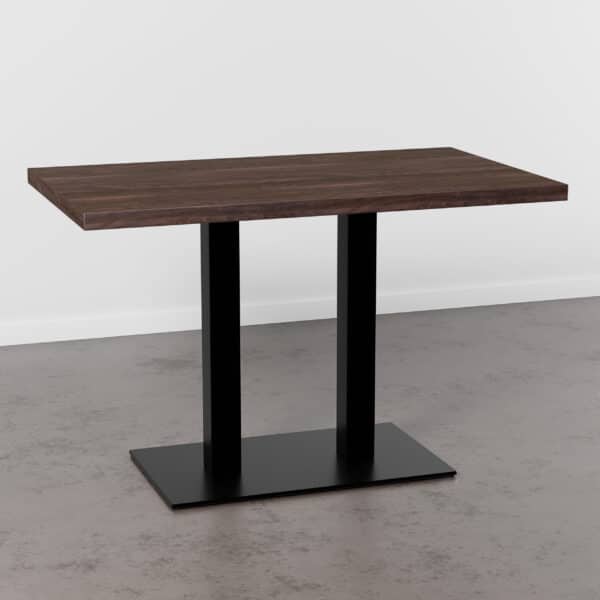 Horecatafel 140x80cm | D4409 OV walnootbruin | gietijzeren onderstel