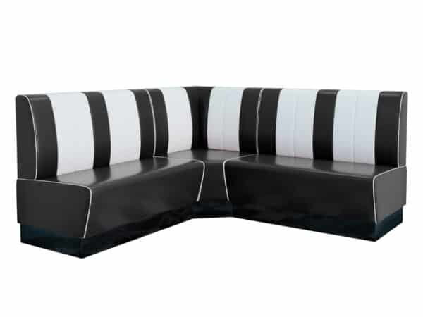 Americano retro hoekbank | hoekdeel voor eetbank | zwart-wit | 64x64 cm | Horeca hoekbank - Afbeelding 2
