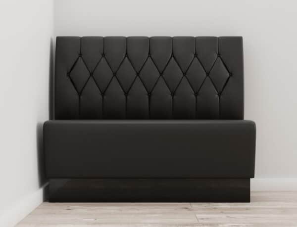Gastro bank Amsterdam | 120 cm breed | kunstleer zwart | bekleding met diamantknopen | gastro eetbank - Afbeelding 3