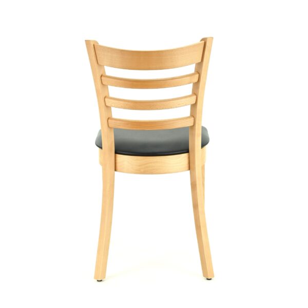 Hugo horeca stoel | beuken naturel | kunstleer zwart | gestoffeerde houten stoel | bistrostoel | restaurantstoel - Afbeelding 3