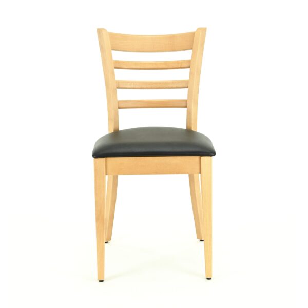 Hugo horeca stoel | beuken naturel | kunstleer zwart | gestoffeerde houten stoel | bistrostoel | restaurantstoel - Afbeelding 4