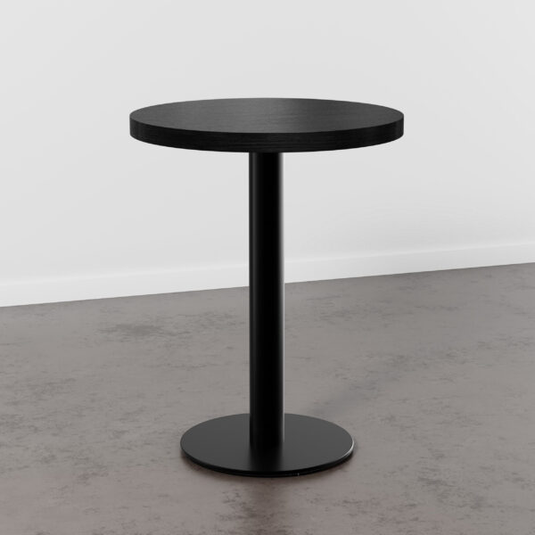 Horecatafel rond | diameter 70 cm | donker houtlook | gietijzeren frame