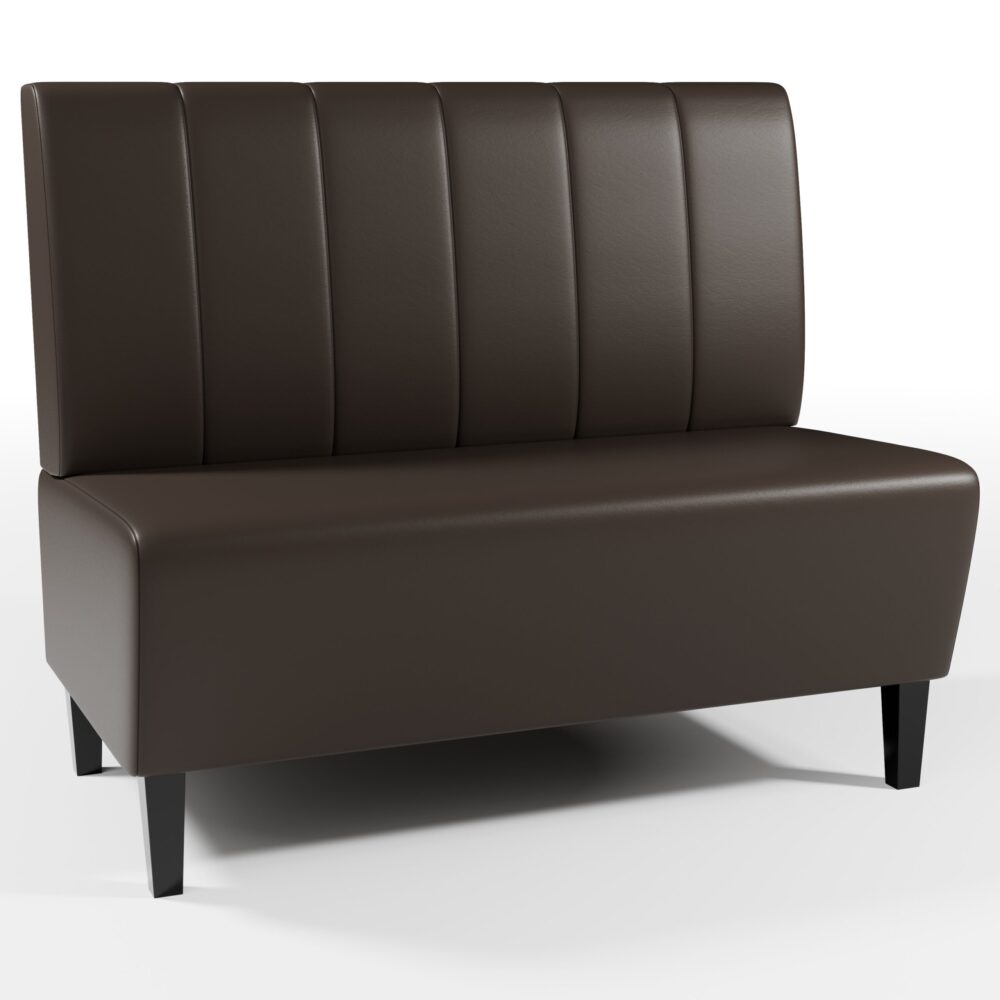 Horeca bank Parijs | verticaal doorgestikt | 120 cm breed | bruin | gestoffeerde bank