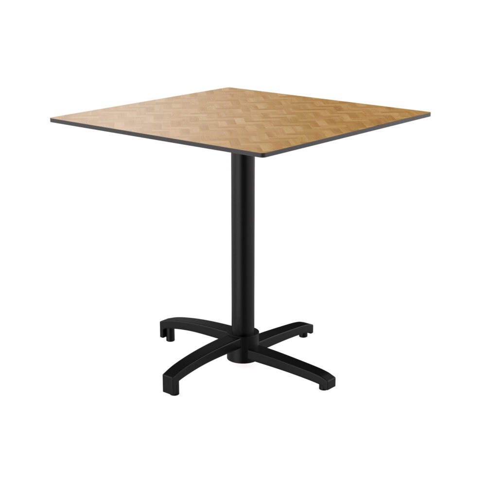 Horeca buitenterrastafel "Rene" | HPL Compact 70x70 cm | eiken visgraatmotief | inklapbaar