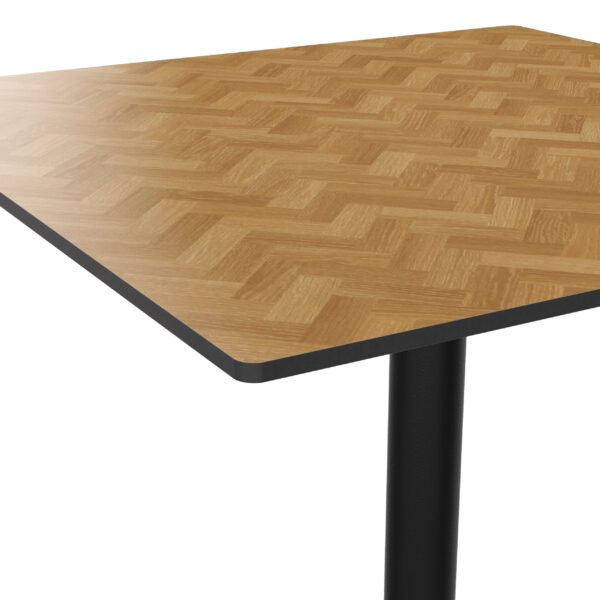 Horeca buitenterrastafel "Rene" | HPL Compact 70x70 cm | eiken visgraatmotief | inklapbaar - Afbeelding 2