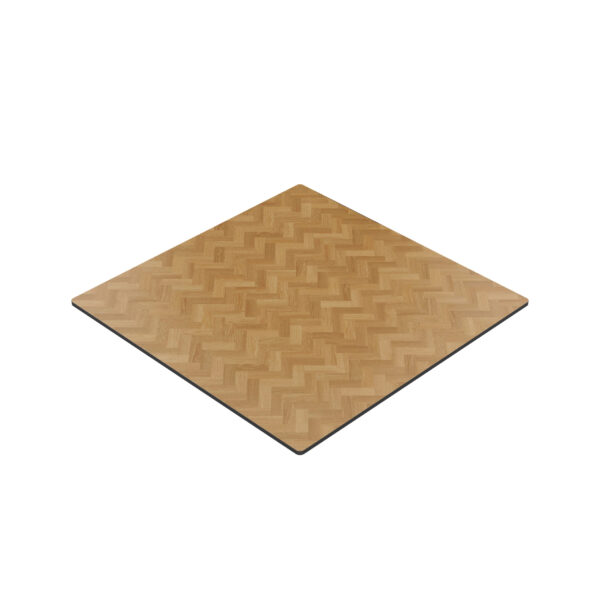 Horeca buitenterrastafel "Rene" | HPL Compact 70x70 cm | eiken visgraatmotief | inklapbaar - Afbeelding 3