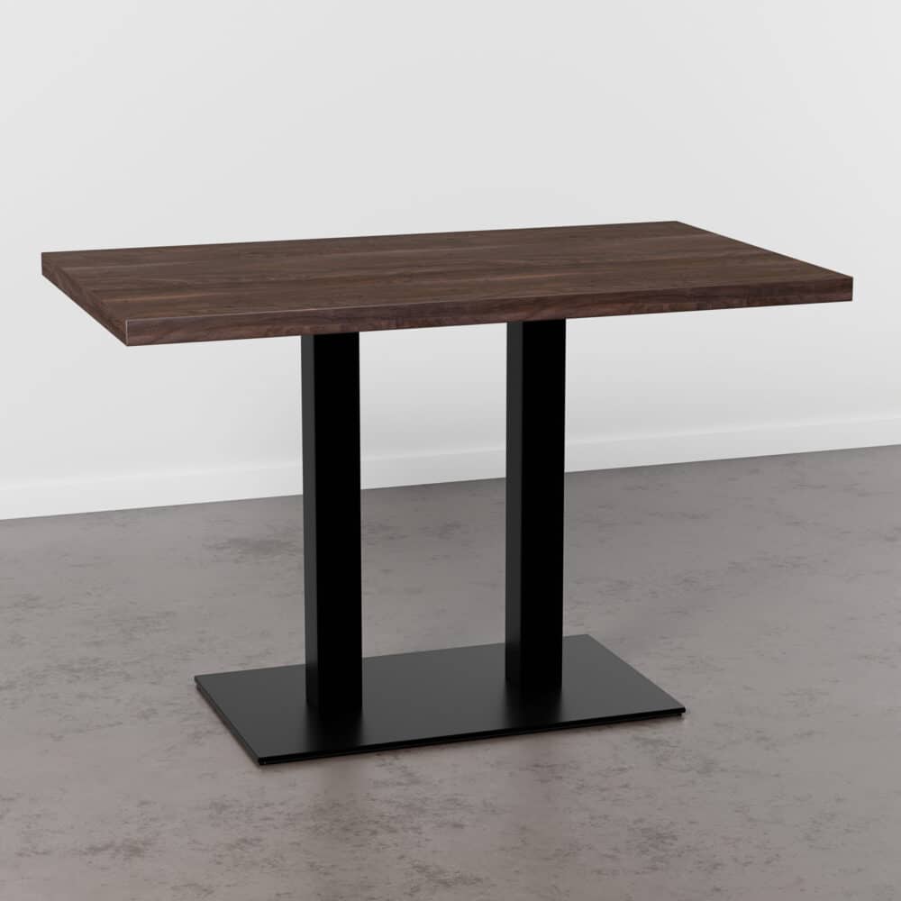 Horecatafel 110x60 cm | D4409 OV walnootbruin | gietijzeren onderstel