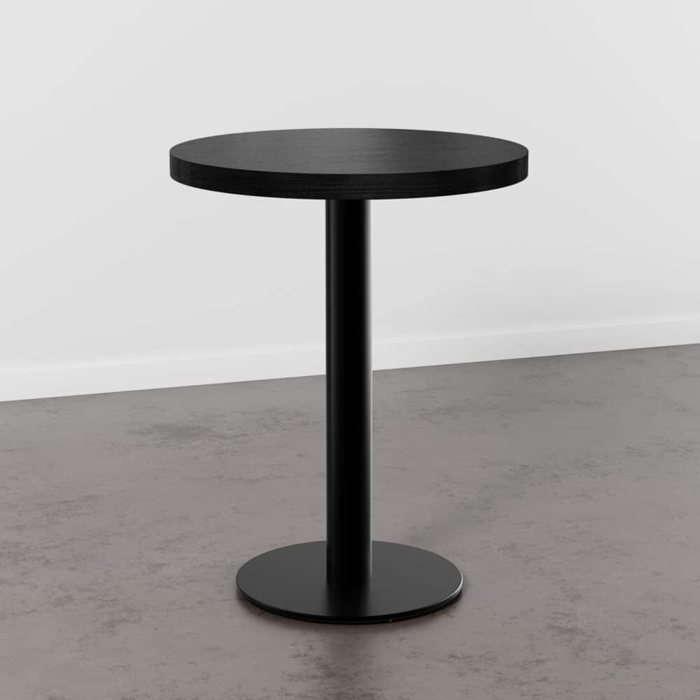 Horecatafel rond | diameter 60 cm | donker houtlook | gietijzeren frame