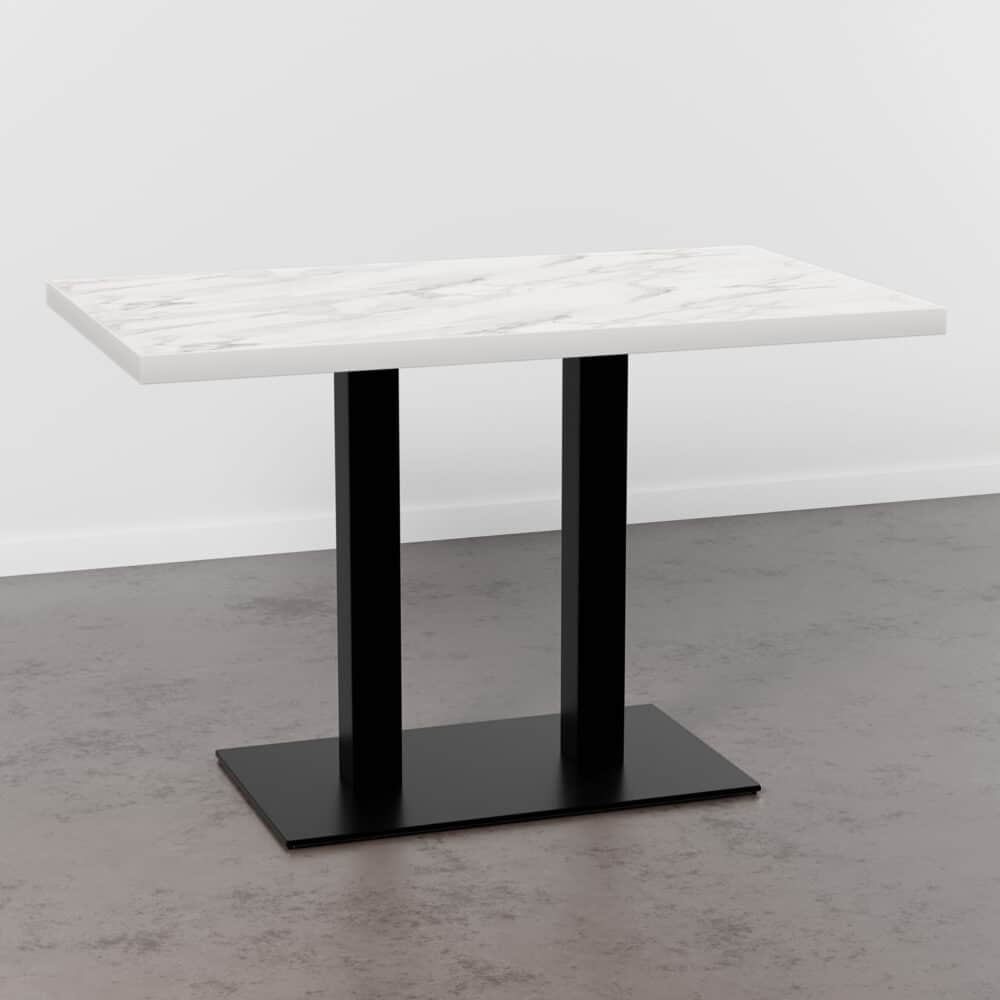 Horecatafel 120x70cm | D4448VL marmer wit | gietijzeren onderstel