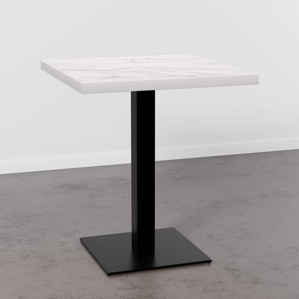 Horecatafel 80x80 cm | D4448 LV marmer wit | gietijzeren onderstel