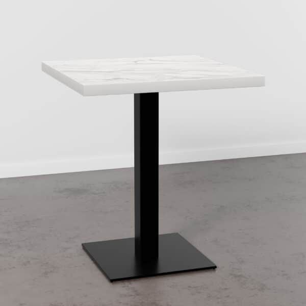 Horecatafel 80x80 cm | D4448 LV marmer wit | gietijzeren onderstel