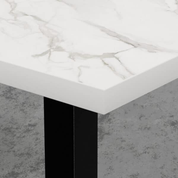 Horecatafel 80x80 cm | D4448 LV marmer wit | gietijzeren onderstel - Afbeelding 3