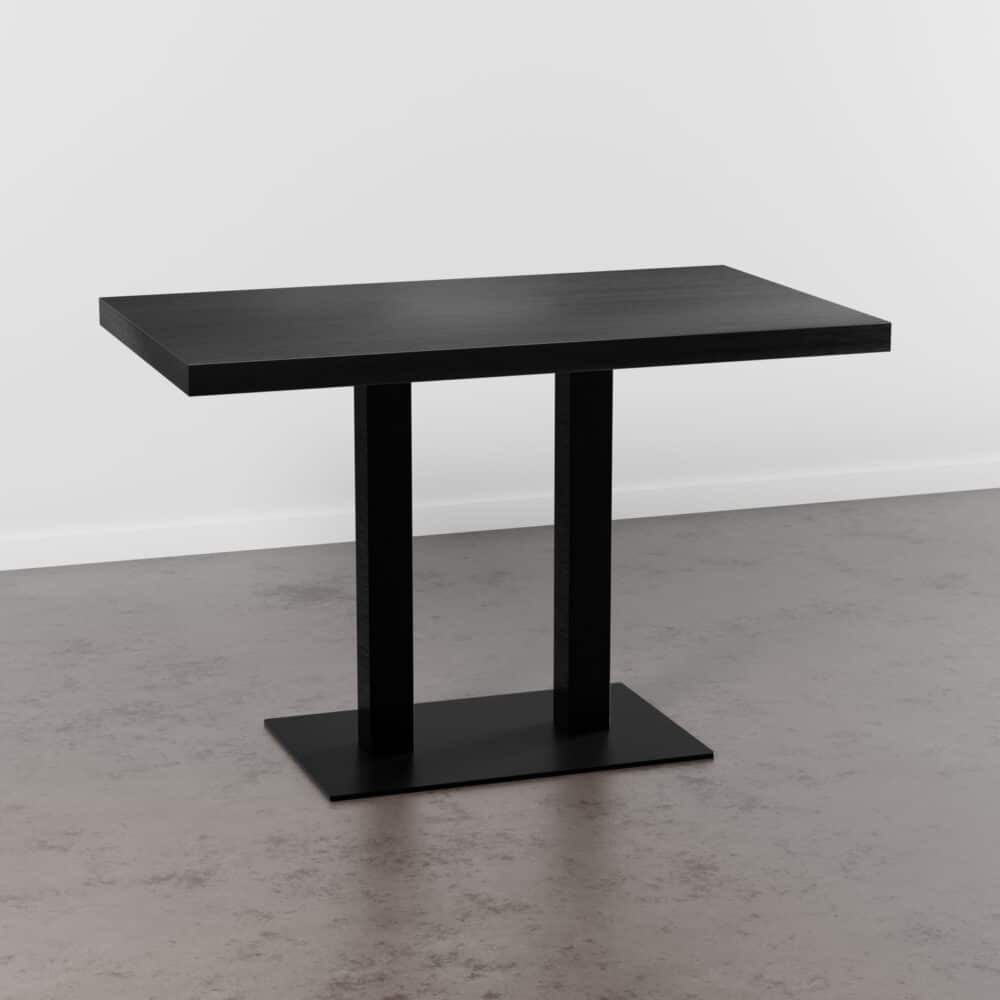 Horecatafel 120x80cm | donker houtlook | gietijzeren onderstel