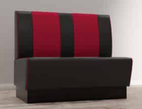 Horeca bankje Americano Retro | DINERBANK- ZWART & ROOD - 120CM breed
