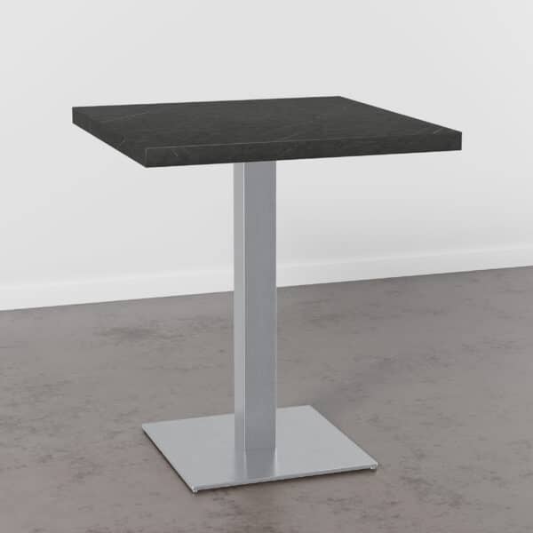Horecatafel 60x60cm | D4878 LV Donker marmer | Onderstel van roestvrij staal