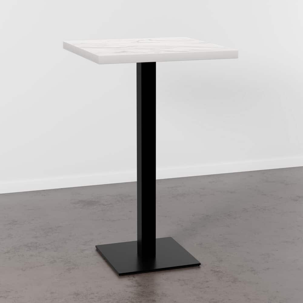 Horeca bartafel 60x60 cm | D4448 LV marmer wit | gietijzeren onderstel