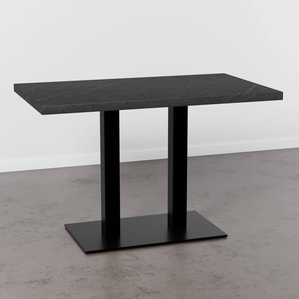 Horecatafel 120x70cm | D4878VL Donker marmer | Gietijzeren onderstel
