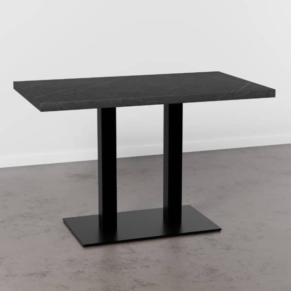 Horecatafel 120x70cm | D4878VL Donker marmer | Gietijzeren onderstel