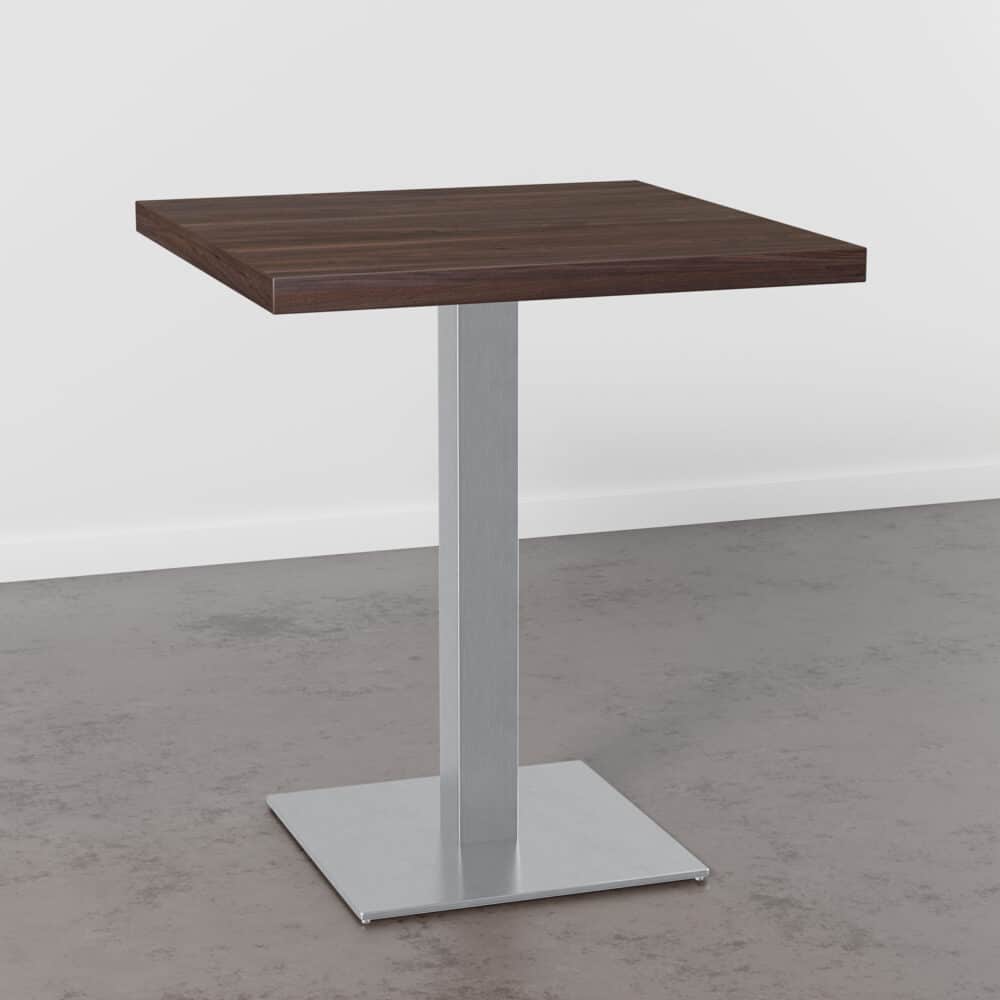 Horecatafel 80x80 cm | walnoot | roestvrij stalen onderstel