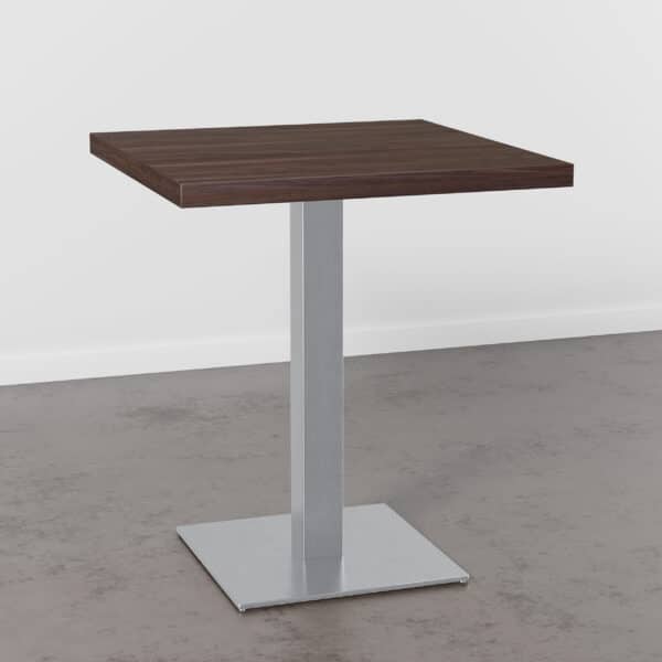 Horecatafel 80x80 cm | walnoot | roestvrij stalen onderstel