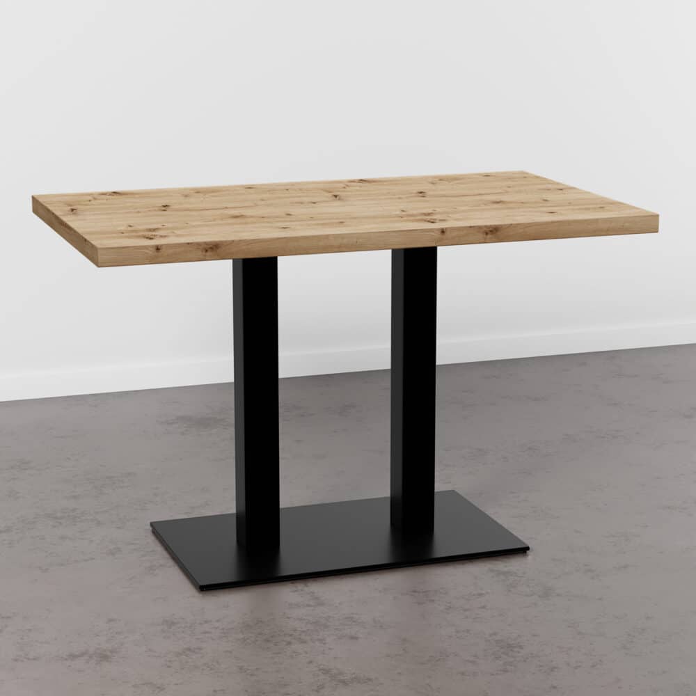 Horecatafel 120x70cm | D4225 OV Artisan eik | gietijzeren onderstel