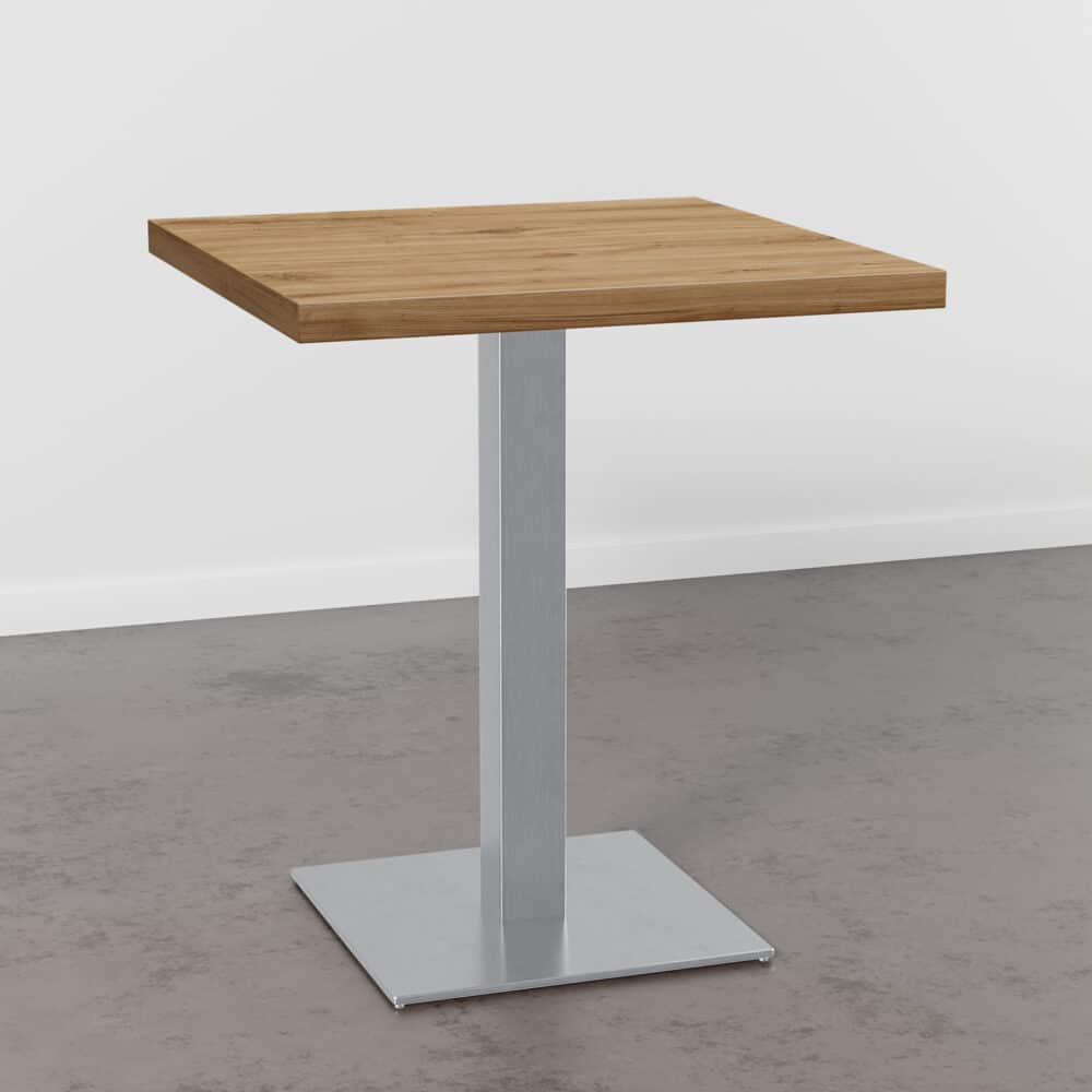 Horecatafel 70x70cm | eiken Rome naturel | roestvrij stalen onderstel