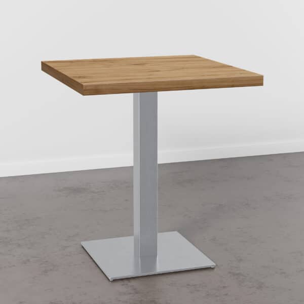 Horecatafel 70x70cm | eiken Rome naturel | roestvrij stalen onderstel