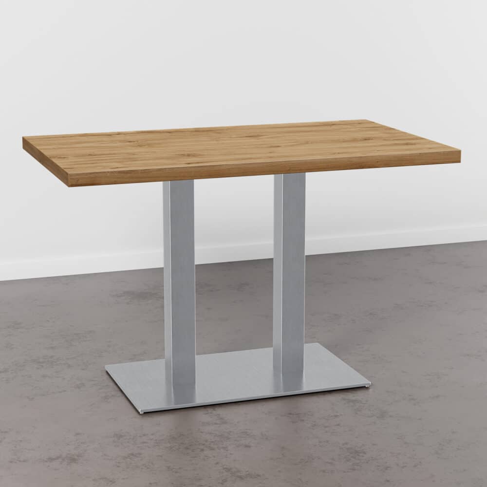 Horecatafel 140x80cm | eiken Rome naturel | roestvrij stalen onderstel
