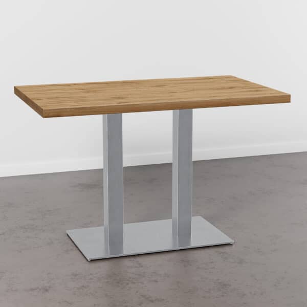 Horecatafel 140x80cm | eiken Rome naturel | roestvrij stalen onderstel