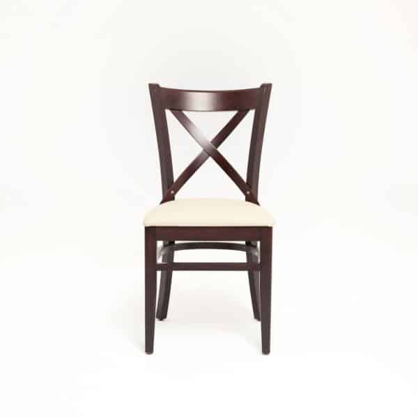 LOUIS horeca stoel | beige | gestoffeerde houten stoel met kruisrug - Afbeelding 2