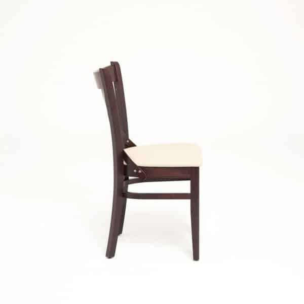 LOUIS horeca stoel | beige | gestoffeerde houten stoel met kruisrug - Afbeelding 3