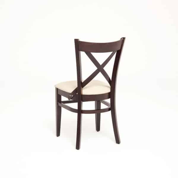 LOUIS horeca stoel | beige | gestoffeerde houten stoel met kruisrug - Afbeelding 4