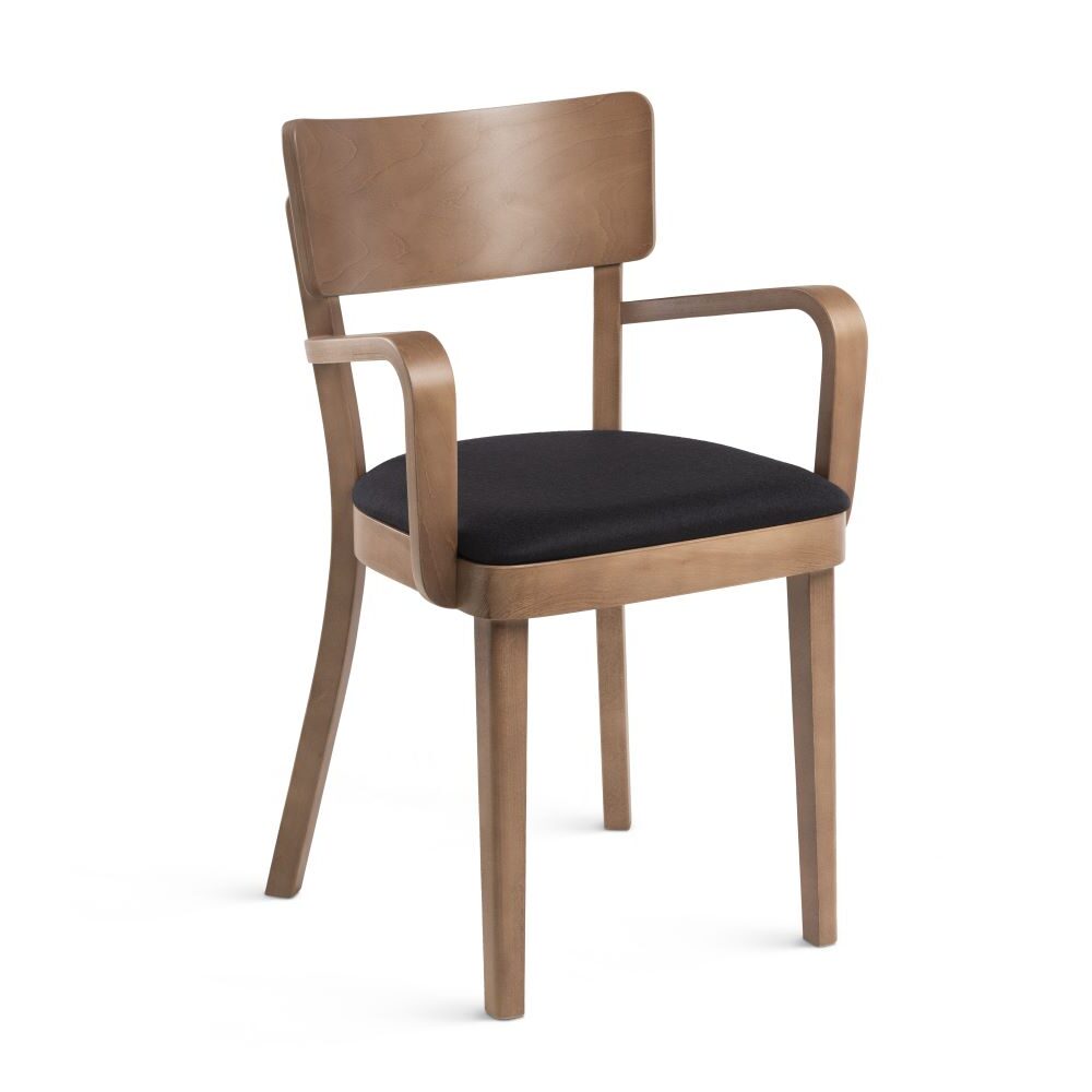 Houten Horeca stoel | Horeca met armleuning | Gestoffeerde zitting