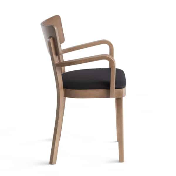 Houten Horeca stoel | Horeca met armleuning | Gestoffeerde zitting - Afbeelding 2