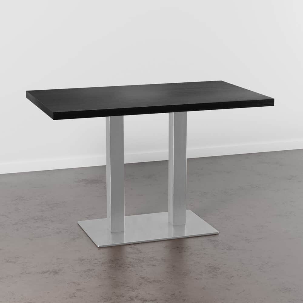 Horecatafel 120x80cm | donker houtlook | roestvrij stalen frame