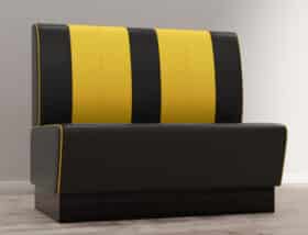 Horeca bankje Retro Dortmund - Zwart en geel - 120 cm breed