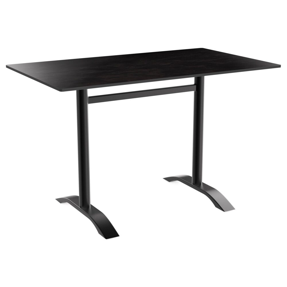 Horeca terras tafel Rene Double | opvouwbaar | 120x70 cm | HPL Compact donker leisteen