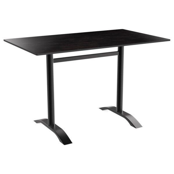 Horeca terras tafel Rene Double | opvouwbaar | 120x70 cm | HPL Compact donker leisteen