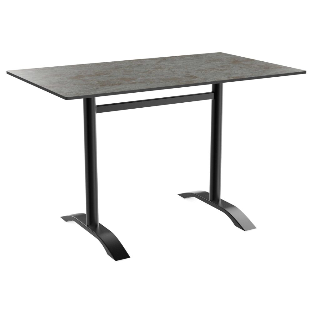 Horeca terras tafel Rene Double | opvouwbaar | 120x70 cm | HPL Compact Cement Grijs