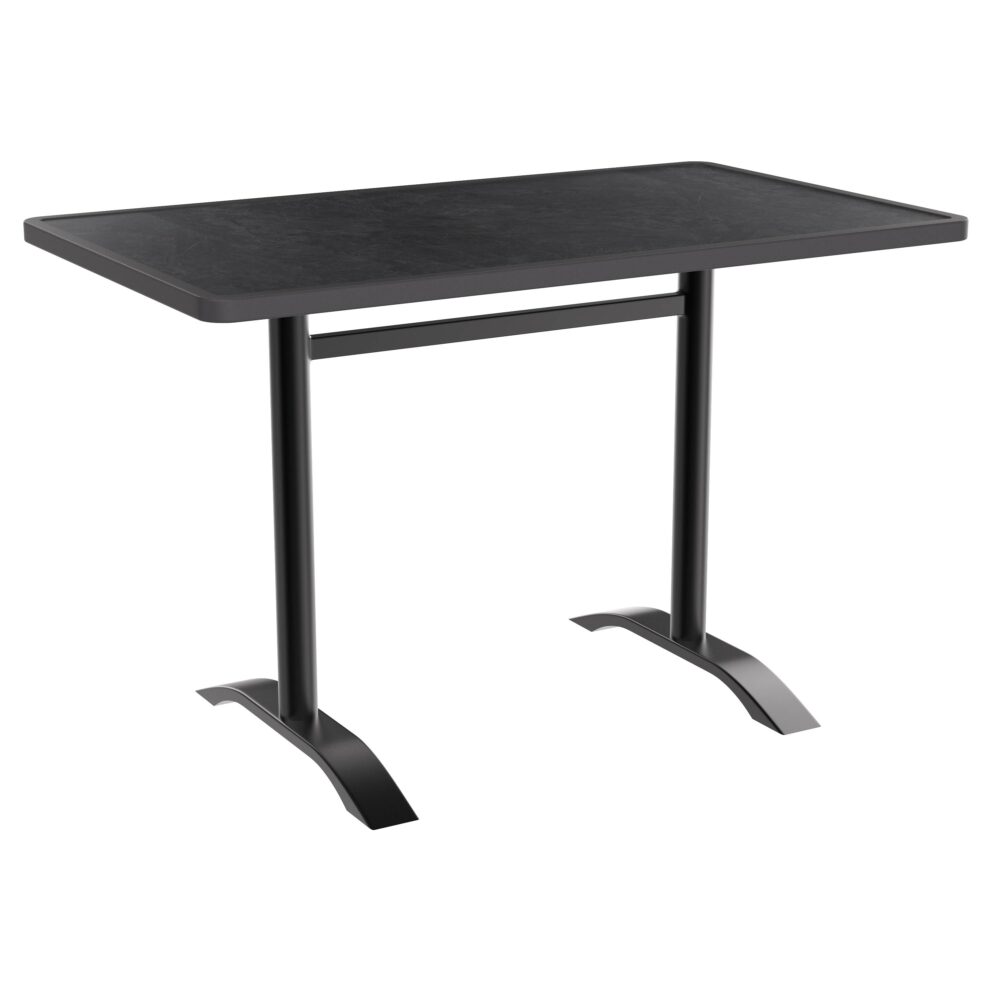 Horeca terras tafel Rene Dubbel | inklapbaar | 115x70 cm | Resalit donker leisteen