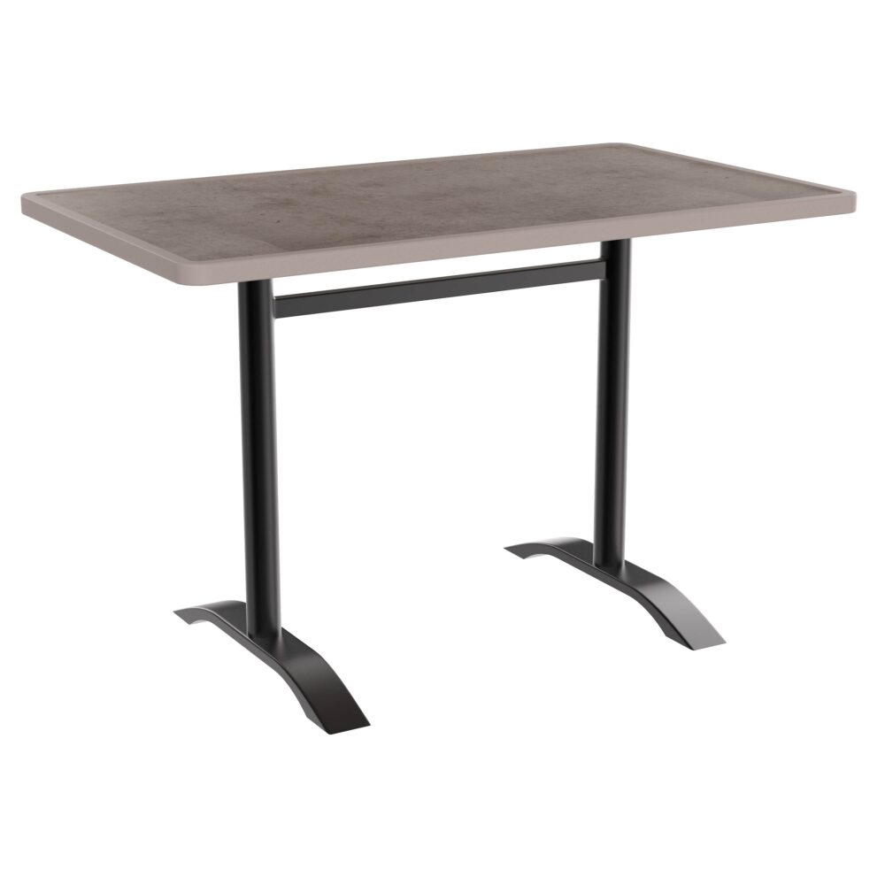 Horeca terras tafel Rene Dubbel | inklapbaar | 115x70 cm | Resalit beton lichtkleurig