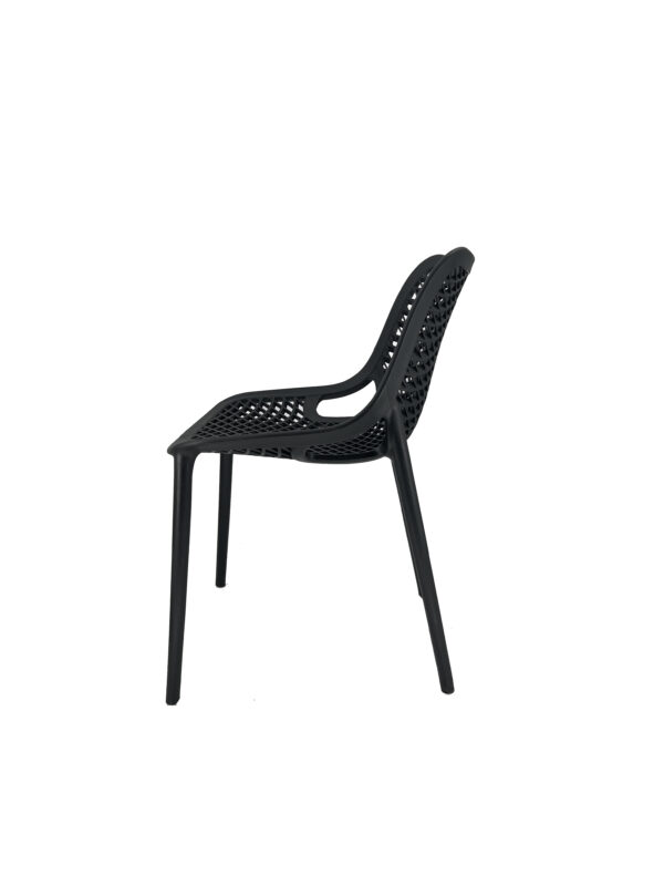 Patiostoel Solea zwart stapelbare bistrostoel polypropyleen met glasvezel - Afbeelding 4