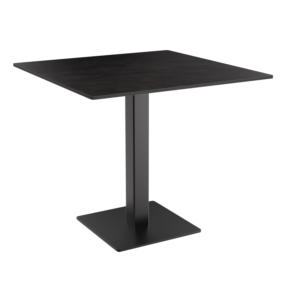 Horeca terras tafel Borkum | 60x60 cm | HPL Compact donker leisteen