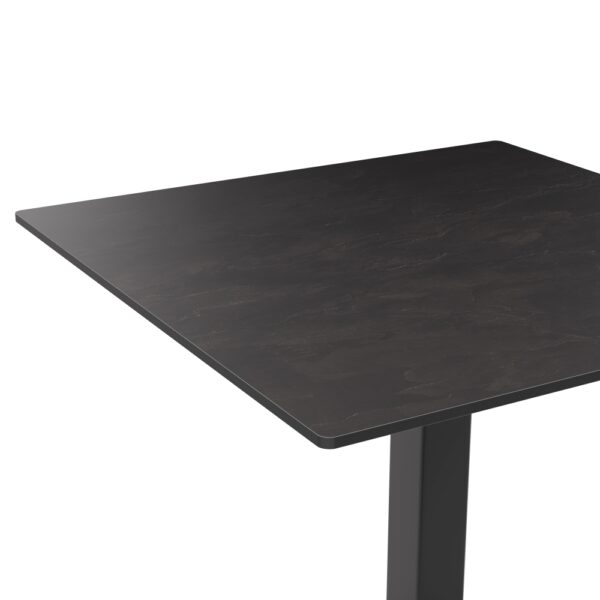 Horeca terras tafel Borkum | 60x60 cm | HPL Compact donker leisteen - Afbeelding 2