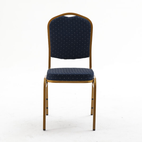 Banketstoel GALA Blauw - Stapelbaar, frame van goudkleurig staal, bekleding 6 cm - Afbeelding 2